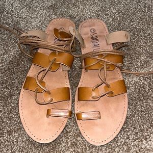 SANDALUP tie up gladiator sandals